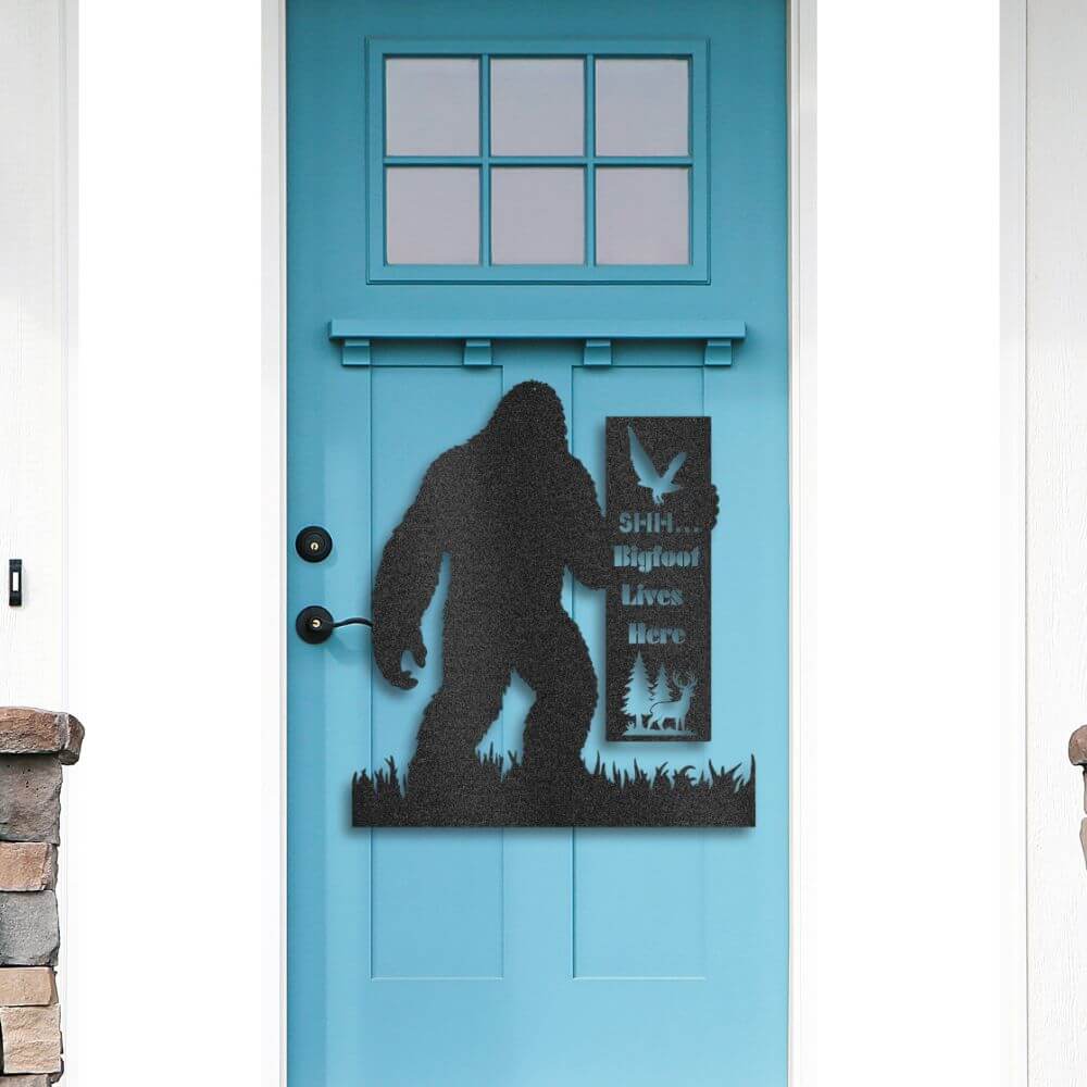 Bigfoot Custom Name, House Number, Message Metal Steel Wall Decor Personalized Gift