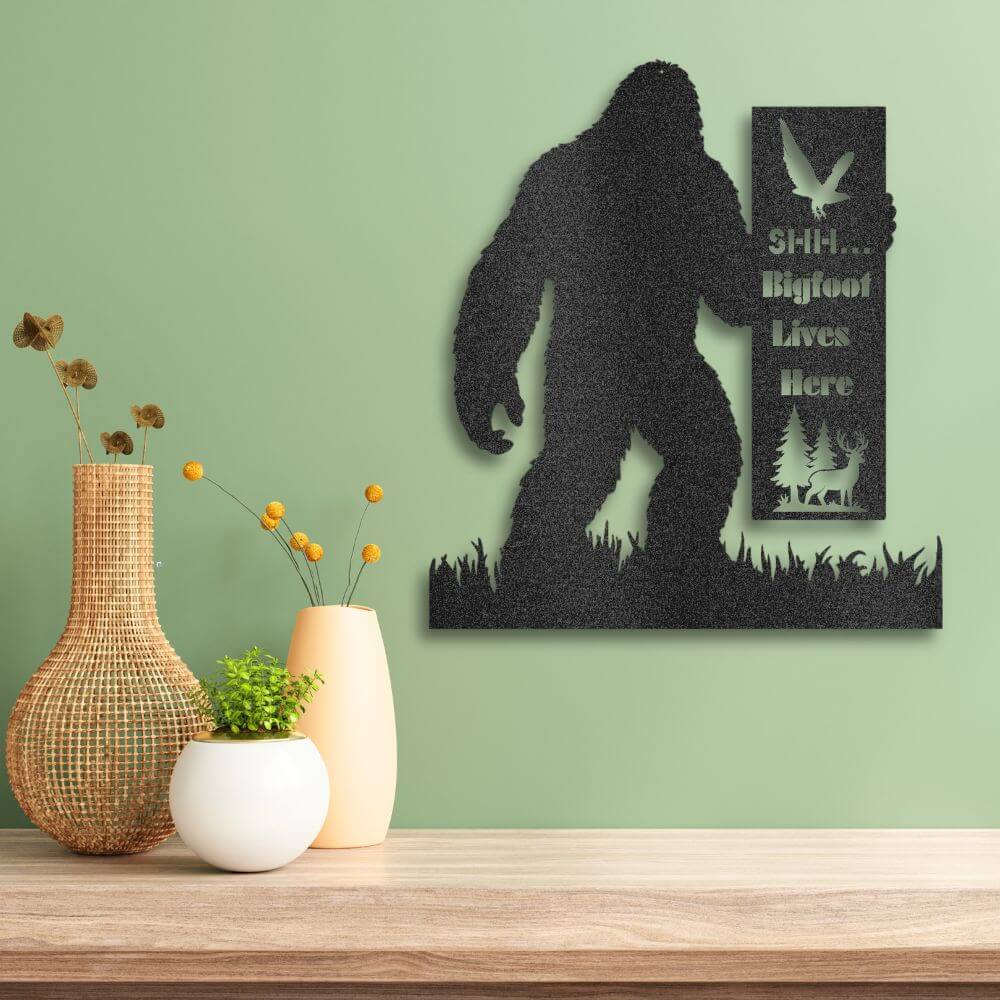 Bigfoot Custom Name, House Number, Message Metal Steel Wall Decor Personalized Gift