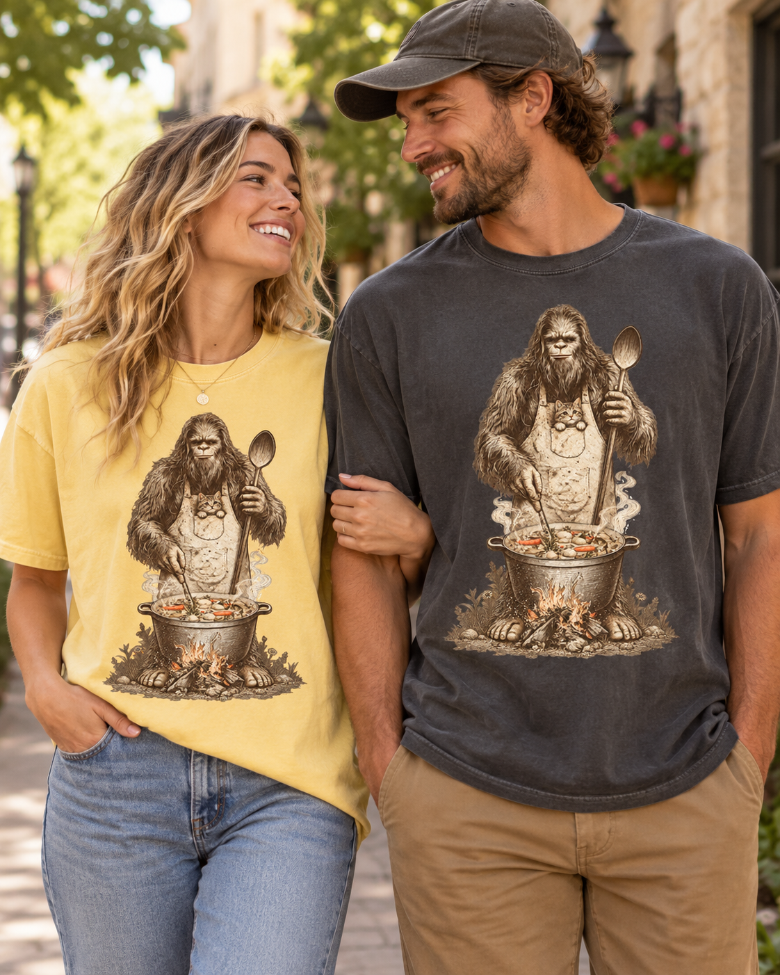 Bigfoot Soup Season T-Shirt – Campfire Cooking & Cat Graphic Tee