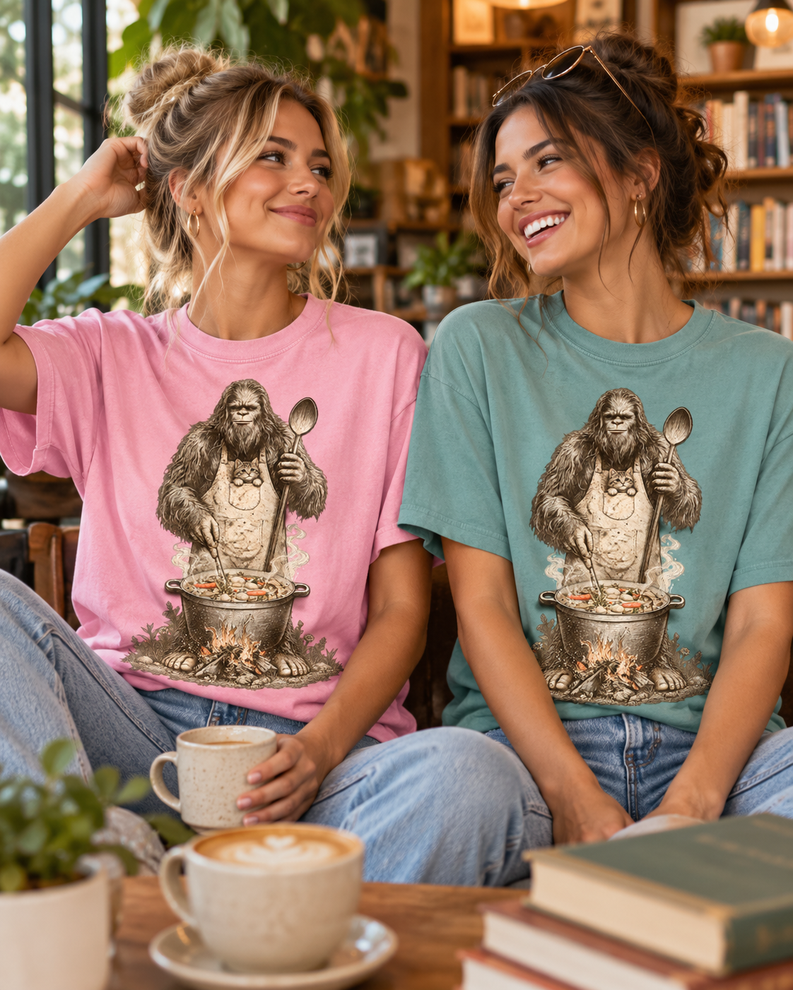 Bigfoot Soup Season T-Shirt – Campfire Cooking & Cat Graphic Tee