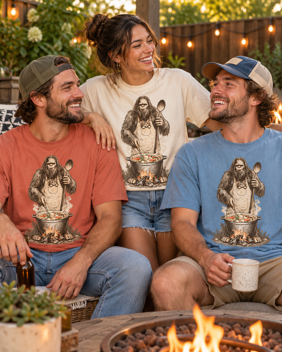 Bigfoot Soup Season T-Shirt – Campfire Cooking & Cat Graphic Tee
