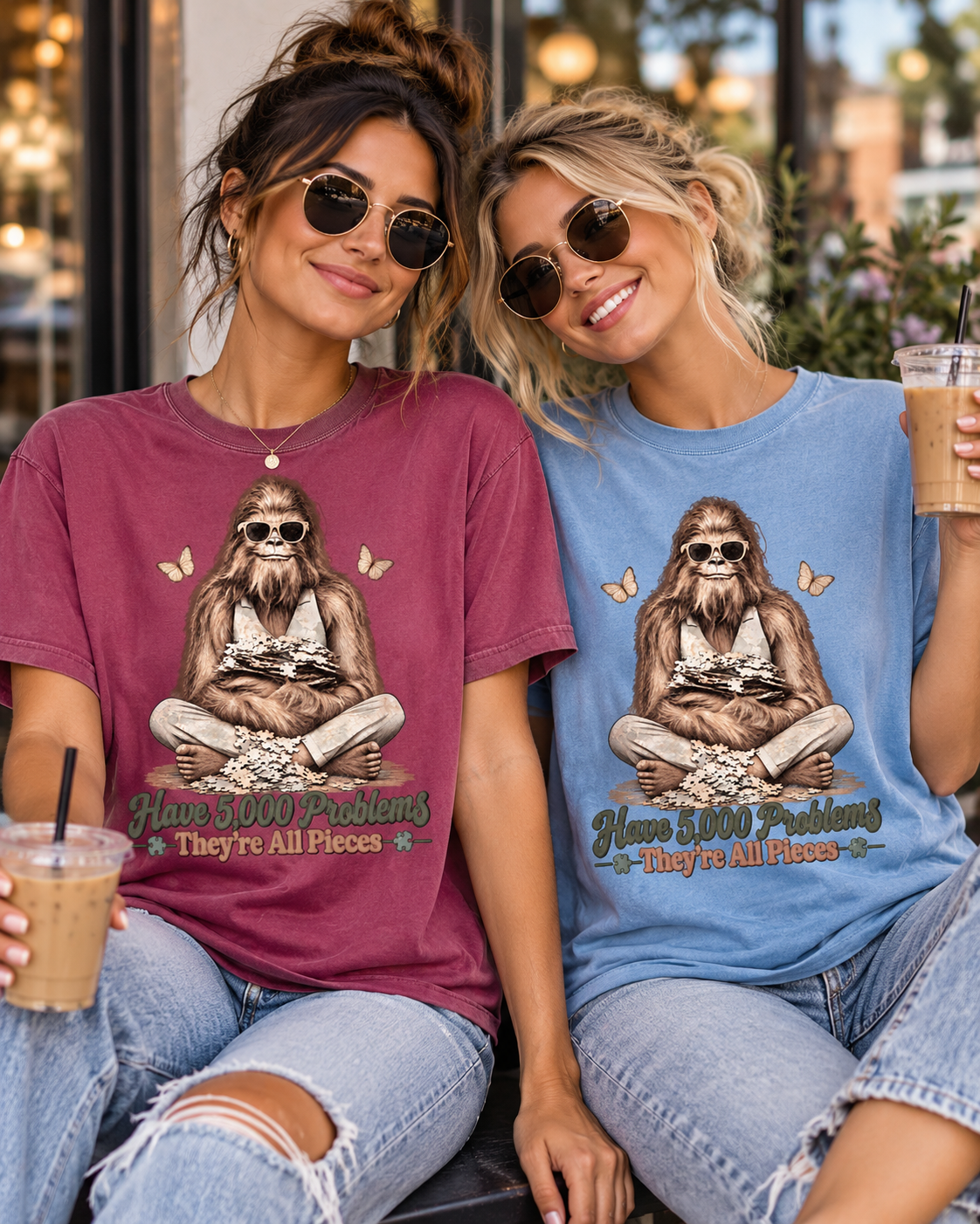 Bigfoot Puzzle Lover T-Shirt – Have 5,000 Problems, They're All Pieces