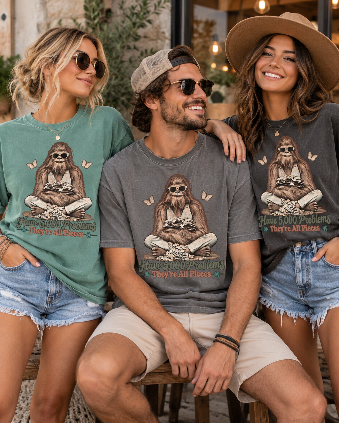 Bigfoot Puzzle Lover T-Shirt – Have 5,000 Problems, They're All Pieces