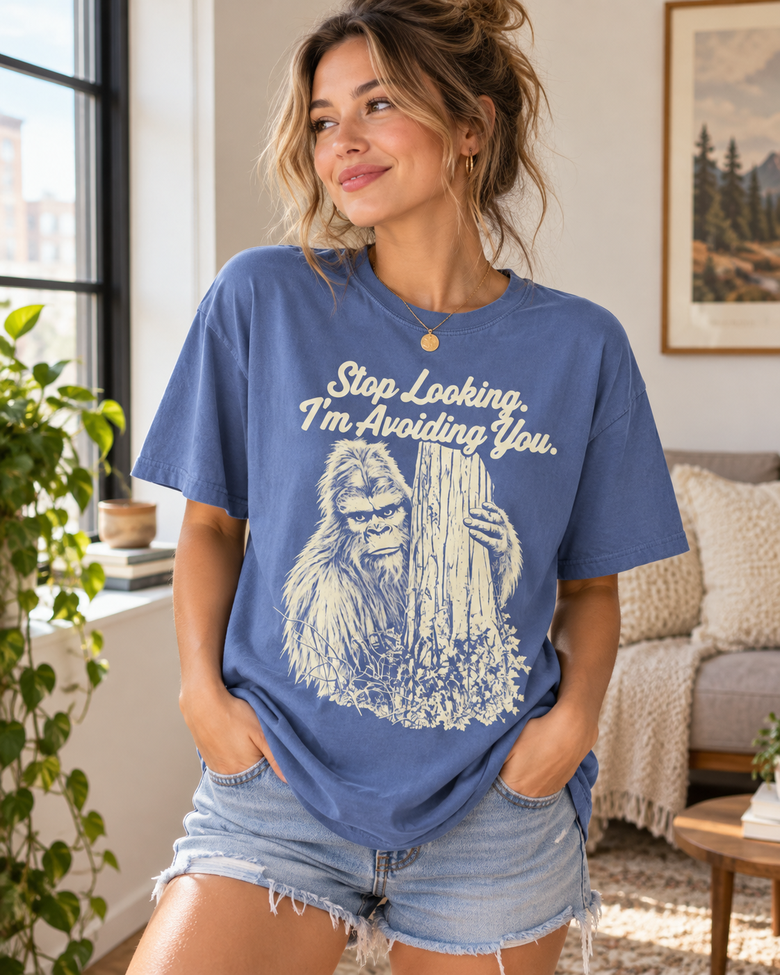 Stop Looking, I'm Avoiding You — Funny Bigfoot T-Shirt