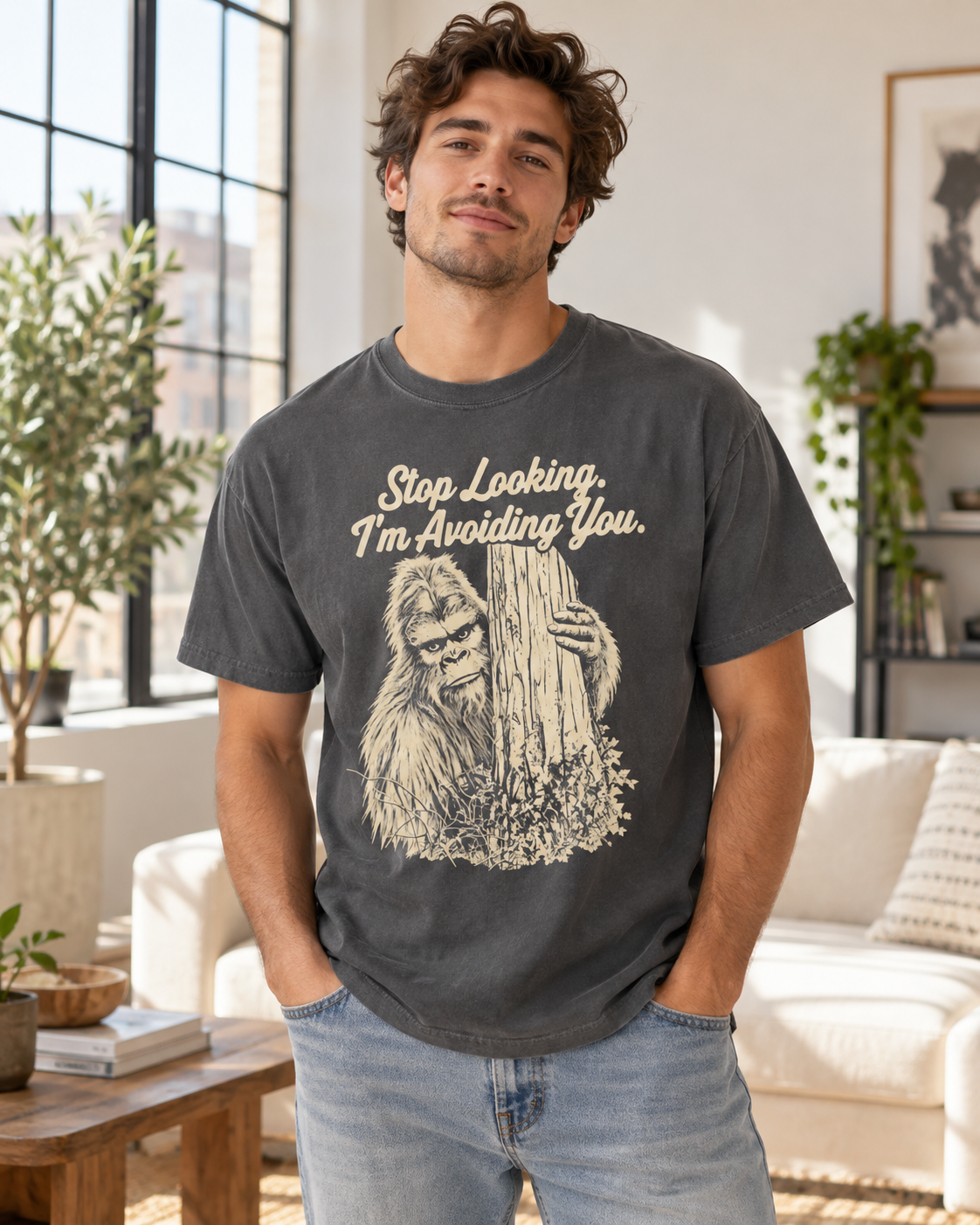 Stop Looking, I'm Avoiding You — Funny Bigfoot T-Shirt