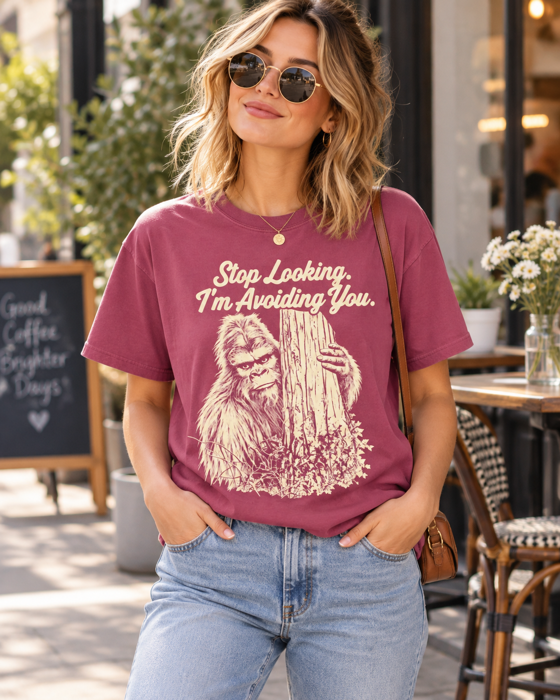 Stop Looking, I'm Avoiding You — Funny Bigfoot T-Shirt
