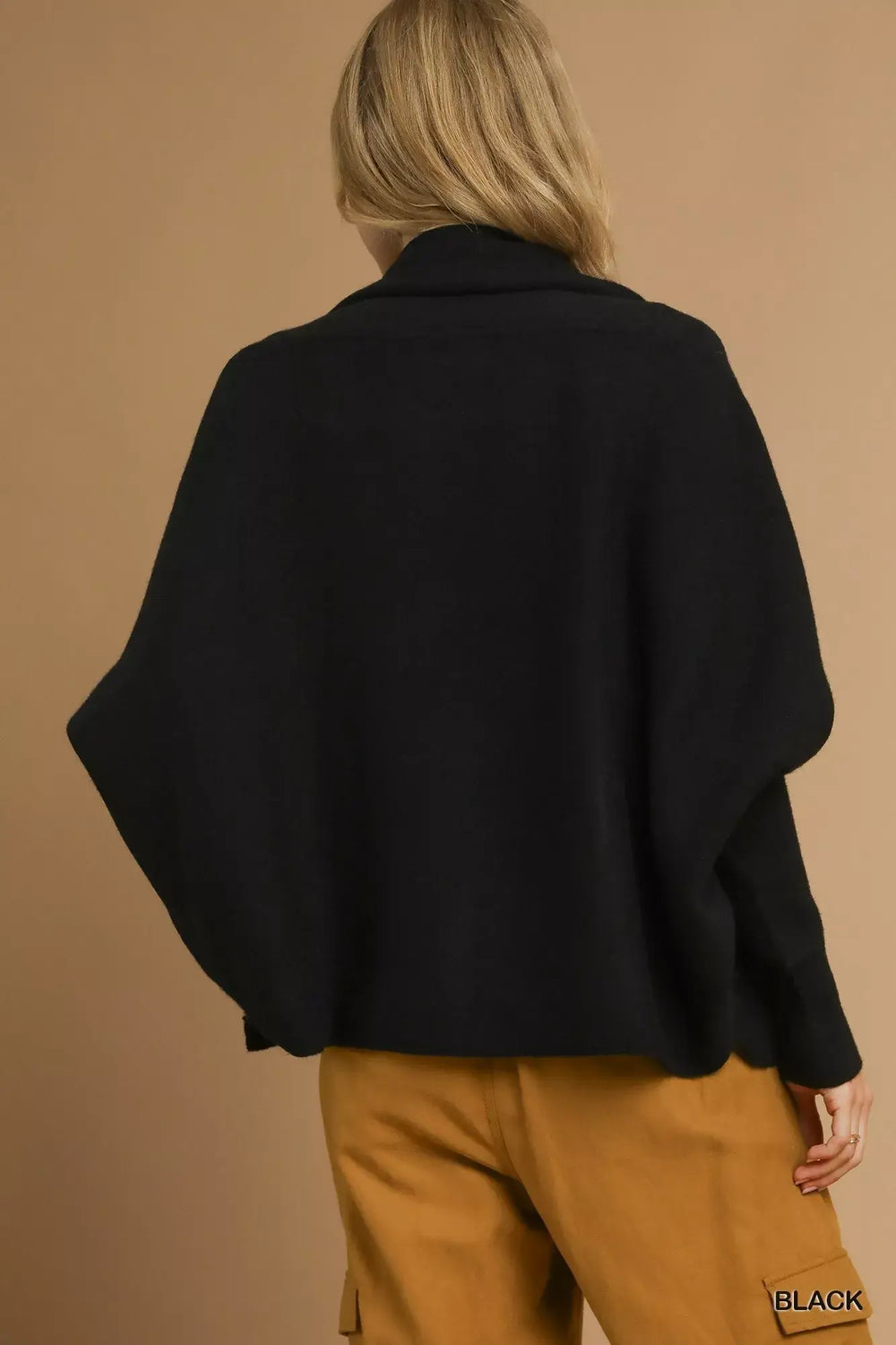 Black Open Front Cardigan with Versatile Front Pockets, , $ 45.00, A Moment Of Now™