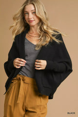 Black Open Front Cardigan with Versatile Front Pockets, , $ 45.00, A Moment Of Now™
