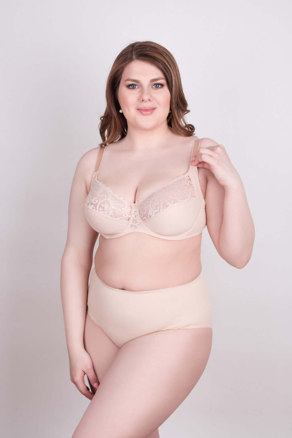 Bra Milavitsa 120151 - Elastic & Lace, Double-Segment Cups, Wide Straps