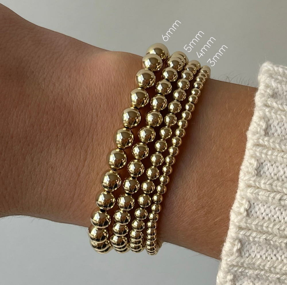 Juno Bracelet 3mm | 14K Gold Filled Beaded Stretch, Bracelets, $ 52.00, A Moment Of Now™