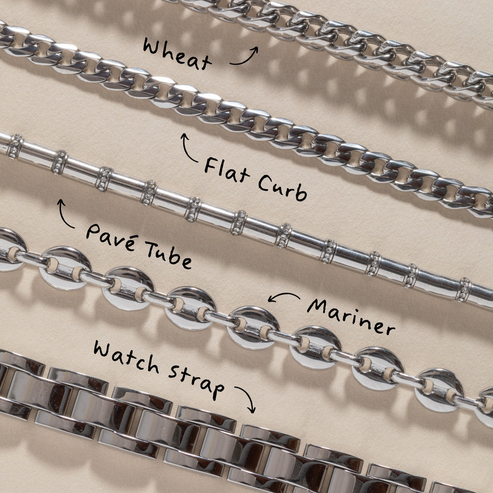 Tube Bead and Crystal Chain Bracelet, Bracelets, $ 48.00, A Moment Of Now™