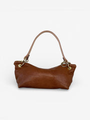Blair East West Shoulder Bag - Brown Leather with Brass Hardware
