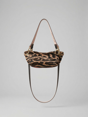 Baby Blair Shoulder Bag, Leopard Print Calf Hair-Black Leather