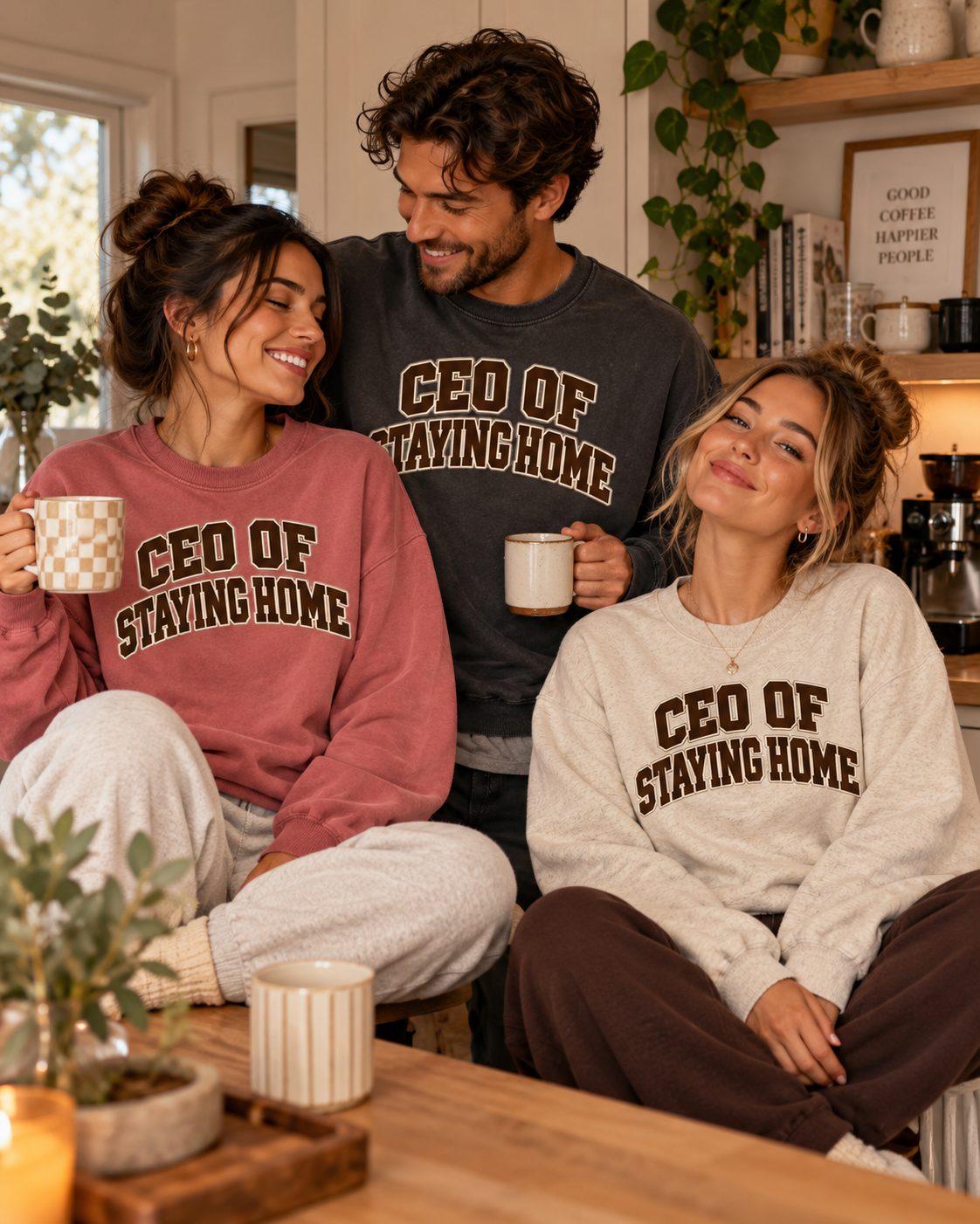 CEO of Staying Home varsity crewneck product view