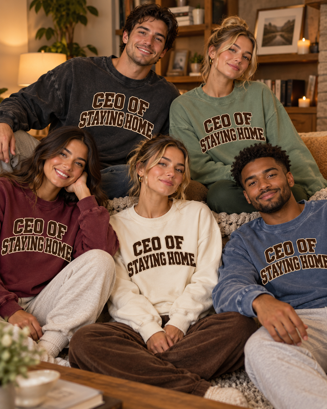 Comfort Colors CEO of Staying Home sweatshirt lifestyle image