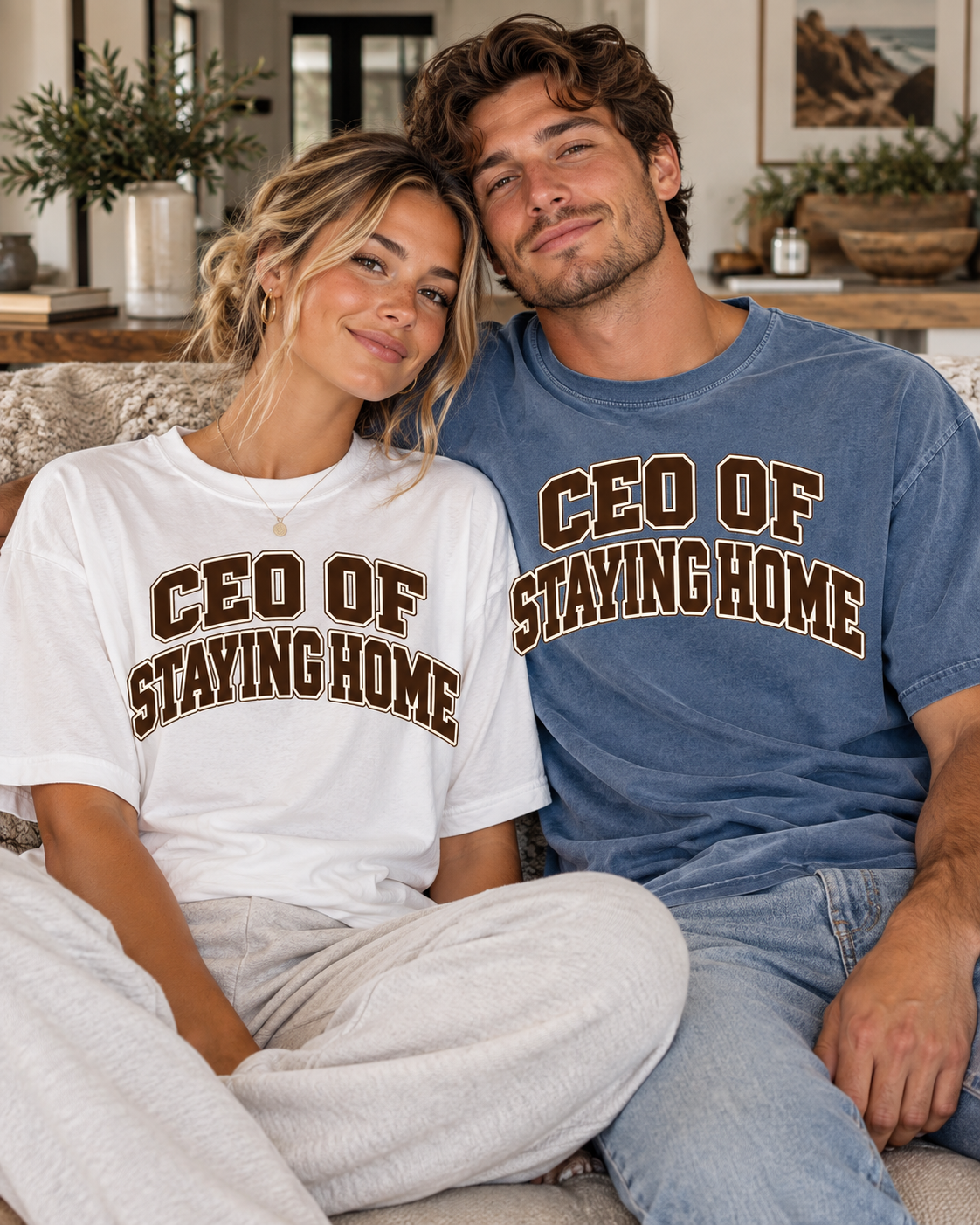 CEO of Staying Home T-shirt on a casual lifestyle model
