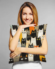 Cat Lover’s Dream Throw Pillow – Covered in As Many Cute Cats as Possible!