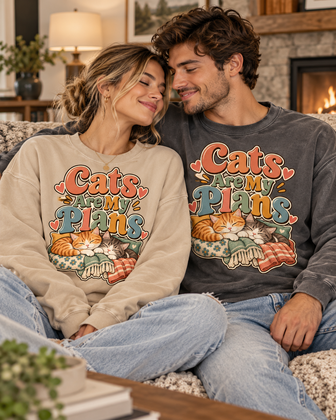 Cats Are My Plans Sweatshirt — Cozy Cat Lover Pullover