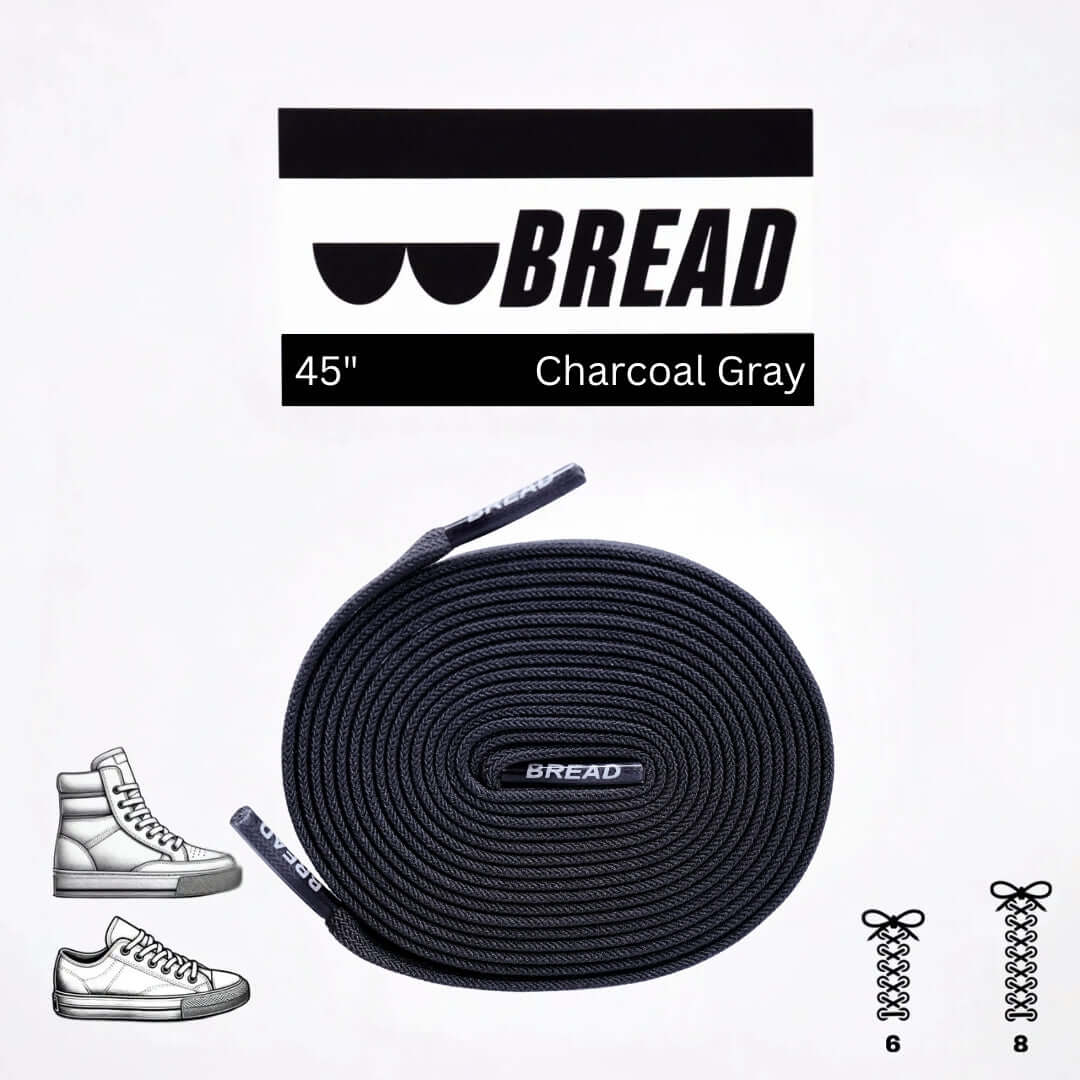 Charcoal Grey Bread Laces, Shoelaces