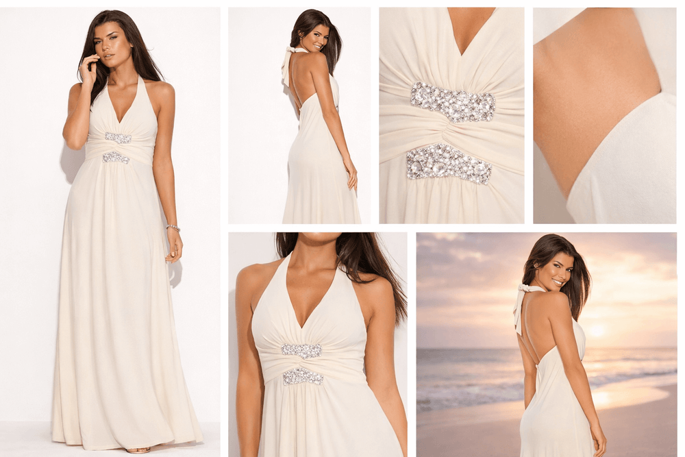 Ivory Halter Empire Waist Party Maxi Dress | Elegant Formal Gown, Dresses, $ 29.99, A Moment Of Now™