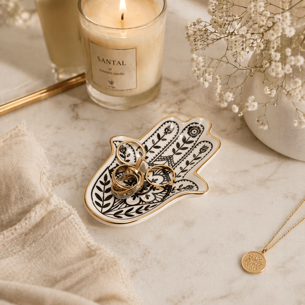 Sacred Hamsa Trinket Tray, gifts, $ 10.00, A Moment Of Now™