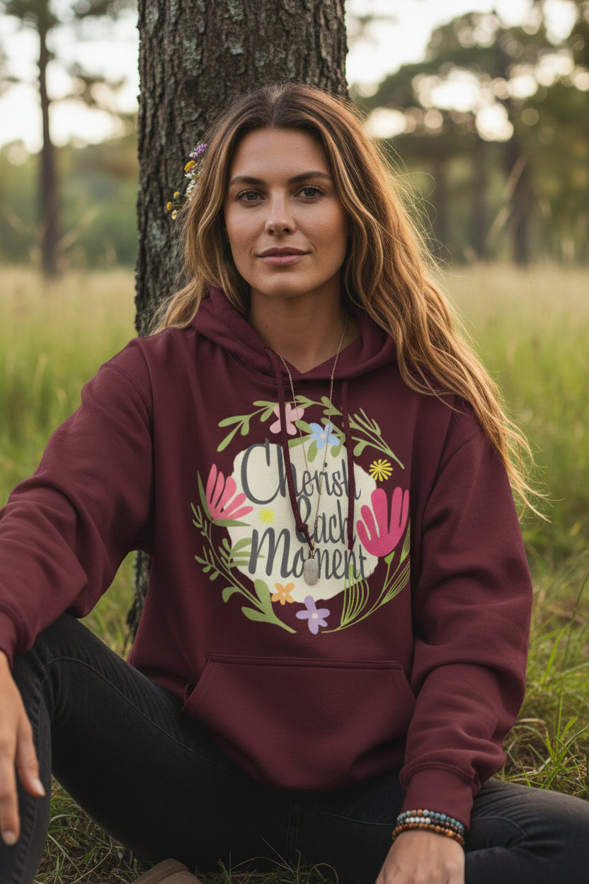 Cherish Each Moment Spring Flowers Hoodie | A Moment Of Now™, Hoodie, $ 41.50, A Moment Of Now™