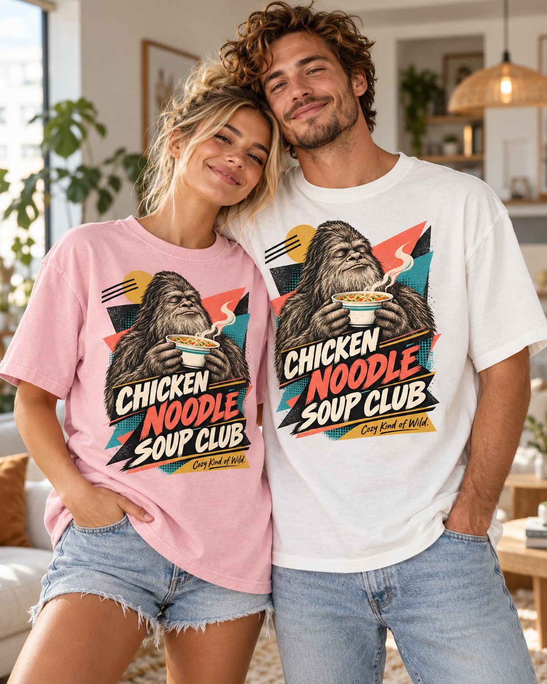 Chicken Noodle Soup Club Bigfoot T-Shirt | Retro Soup Lover Tee