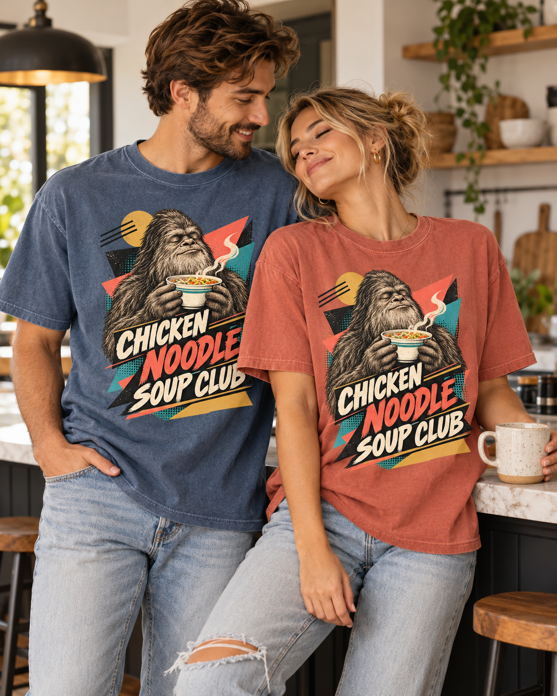Chicken Noodle Soup Club Bigfoot T-Shirt | Retro Soup Lover Tee