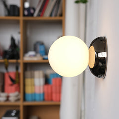 Monroe Ceramic Wall Sconce Lamp with Glass Shade - Handmade in USA