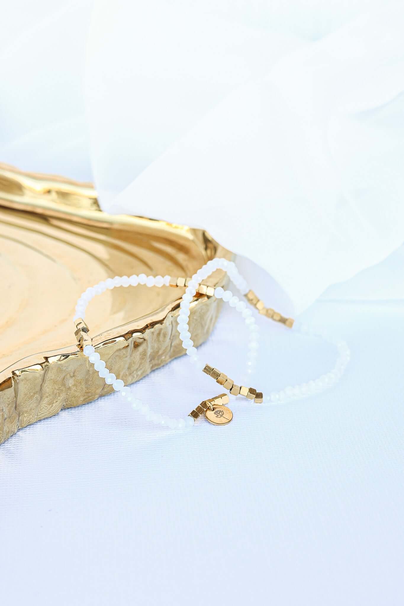 Clara Bracelet Set in White | Bridal Wedding Jewelry, Bracelets, $ 26.00, A Moment Of Now™