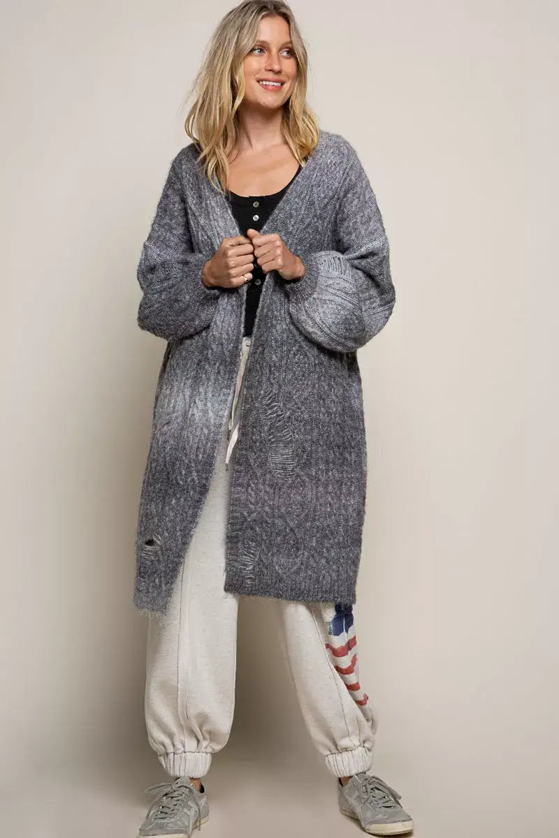 Stylish Cookies And Cream Distressed Cardigan, Cardigans, $ 59.00, A Moment Of Now™