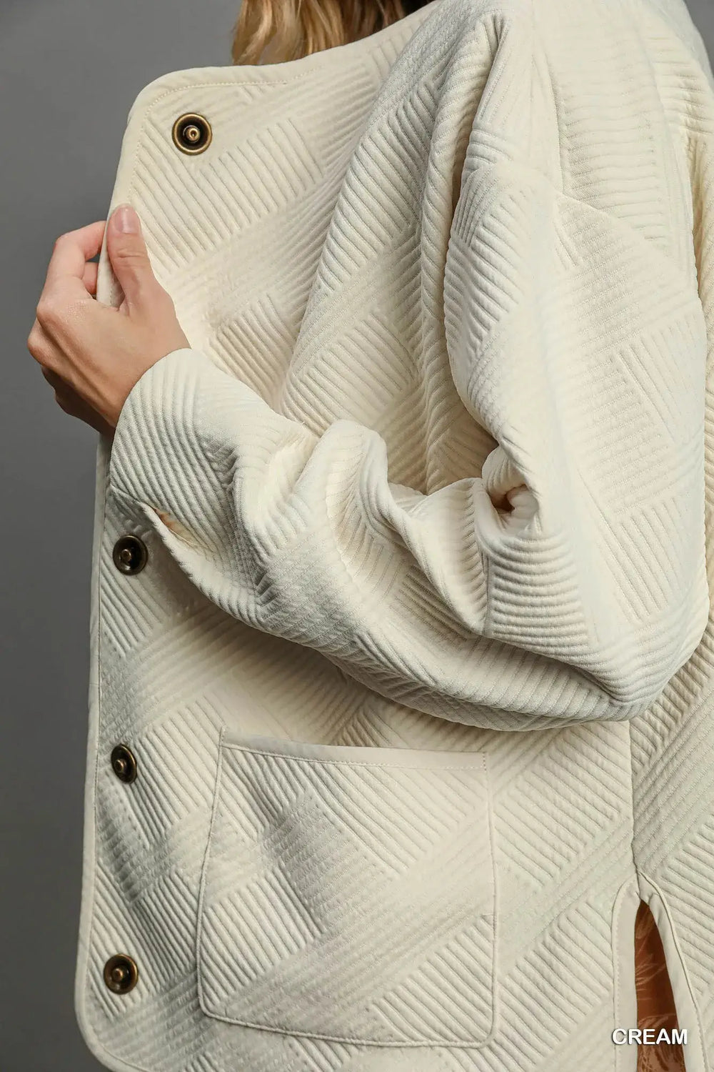 Cream White Textured Jacquard Jacket - Timeless Elegance, Jackets, $ 59.00, A Moment Of Now™
