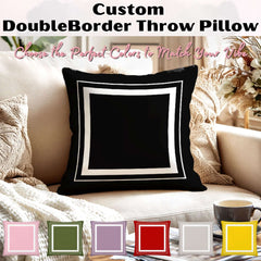 Custom Double Border Frame Decorative Throw Pillow Cushion | Boutique In USA, Throw Pillows, $ 55.00, A Moment Of Now™