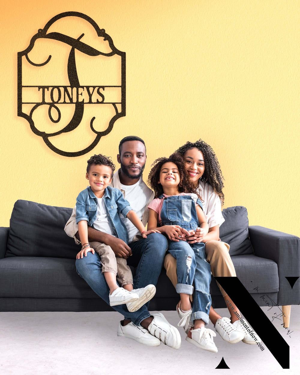 Custom Family Name Initial Metal Sign Wall Decor USA Made Metal Decal, Metal Signs, $ 47.95, A Moment Of Now™