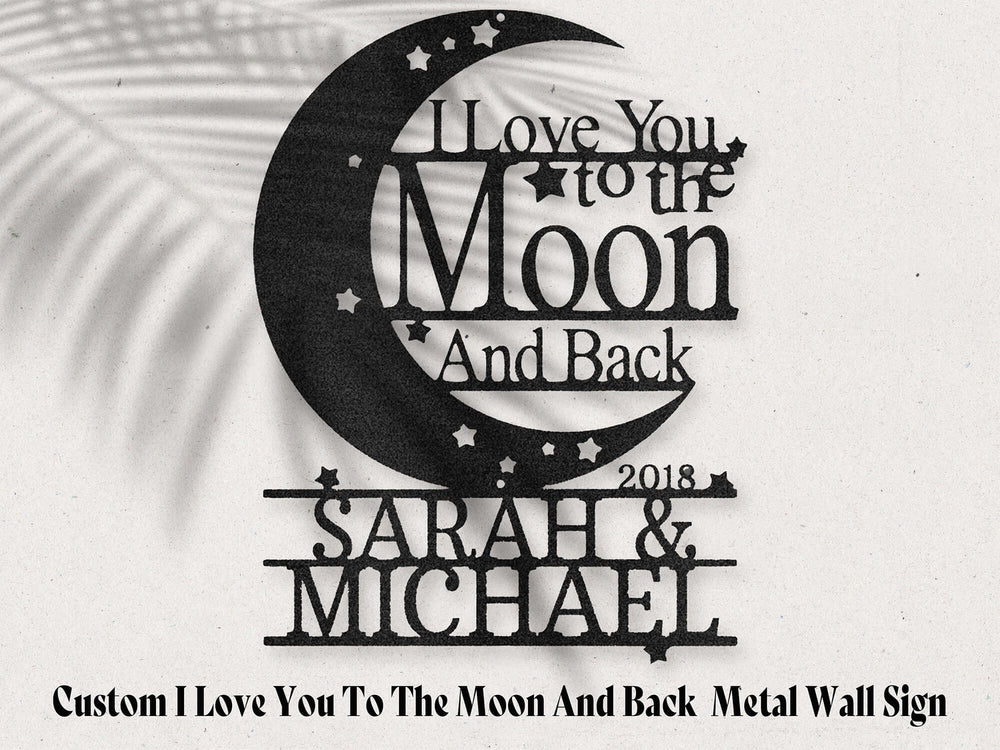 Custom Moon and Back Monogram - Steel Sign, Metal Signs, $ 67.50, A Moment Of Now™