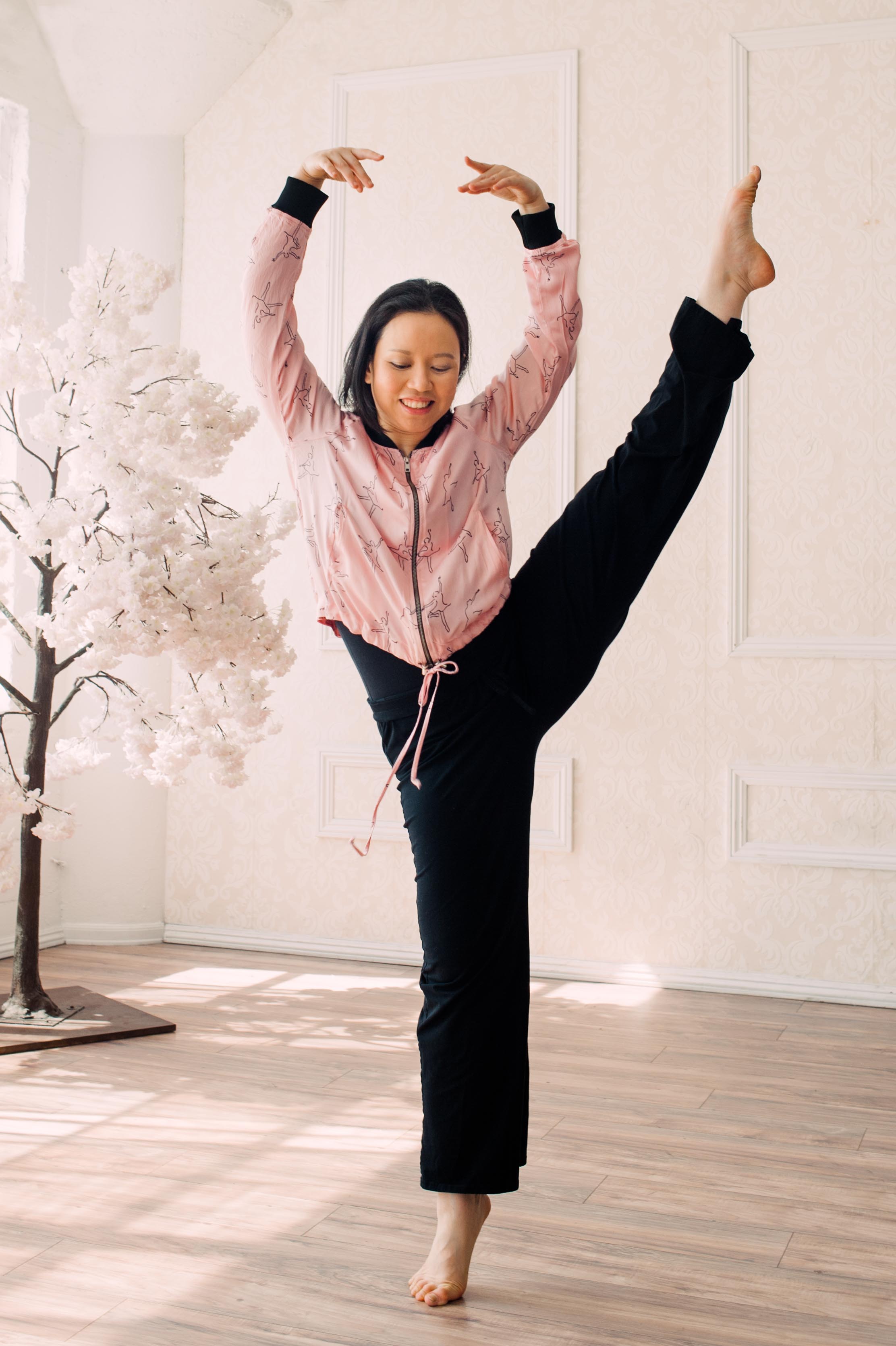 Dancing Ballerina Bomber in Pink + Black | Boutique In USA, Jackets, $ 98.00, A Moment Of Now™