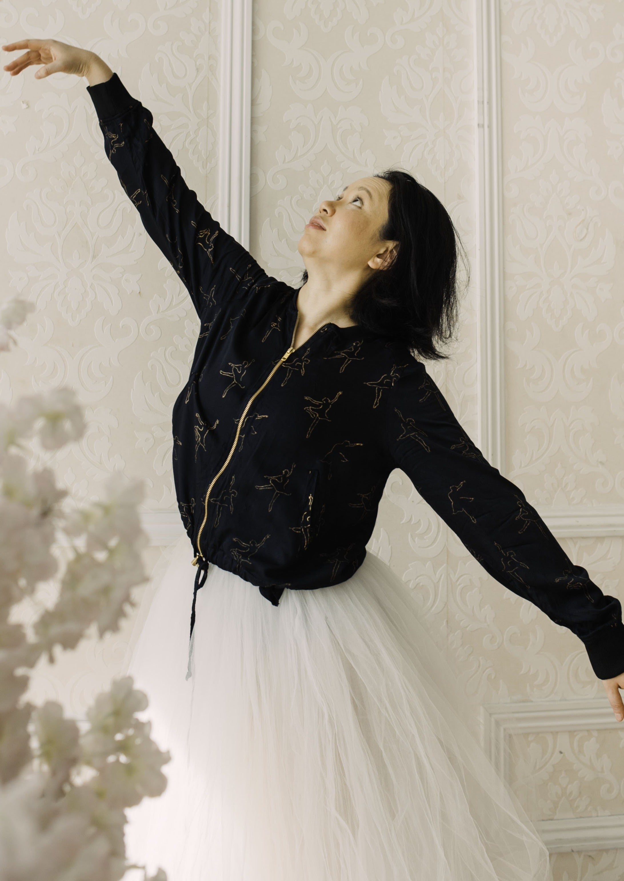 Dancing Ballerina Bomber in Black + Gold | Boutique In USA, Jackets, $ 98.00, A Moment Of Now™