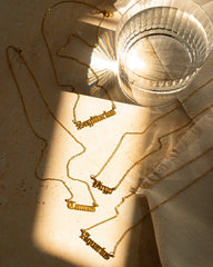 Pisces Zodiac Nameplate Necklace, Necklaces, $ 45.00, A Moment Of Now™