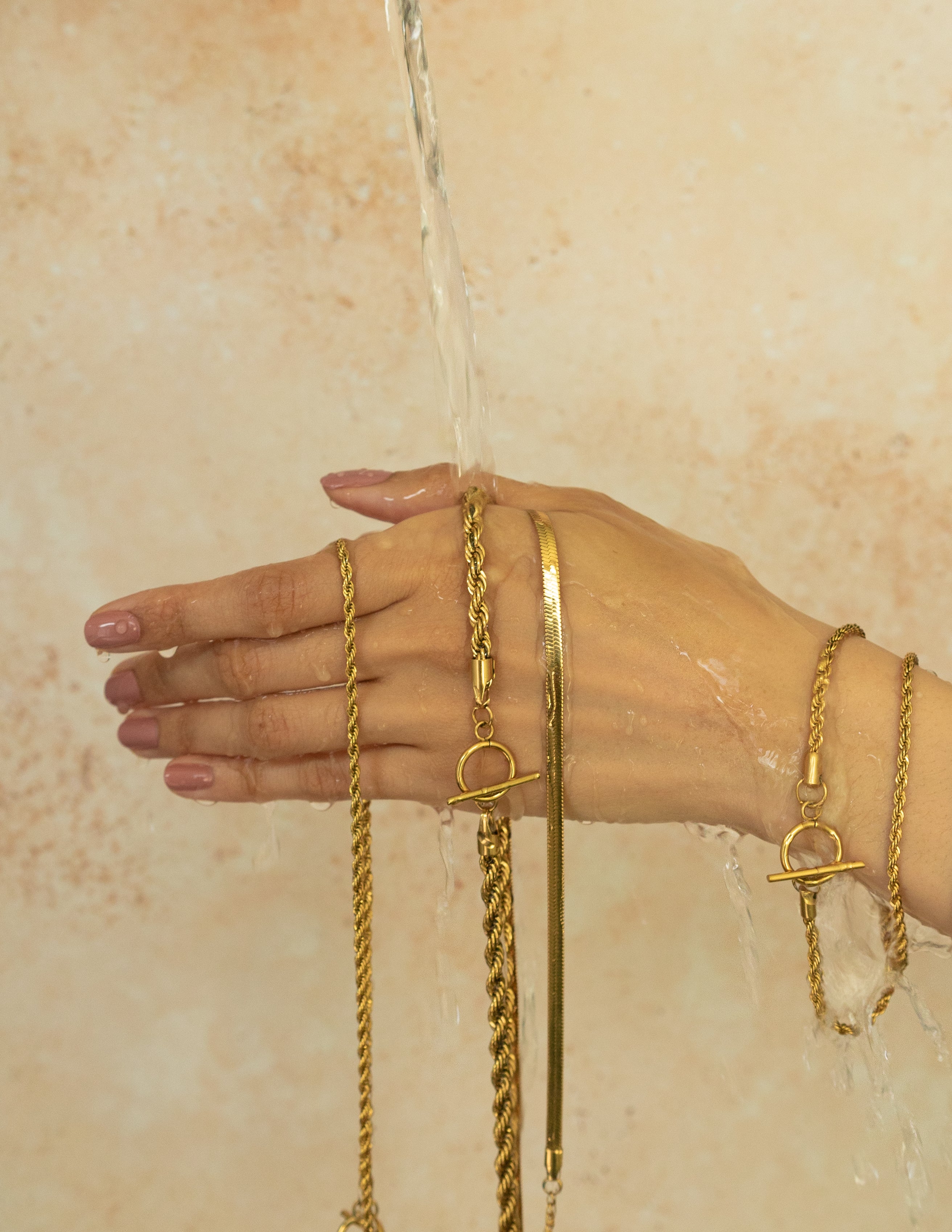 Liquid Herringbone Chain Necklace, Necklaces, $ 47.50, A Moment Of Now™