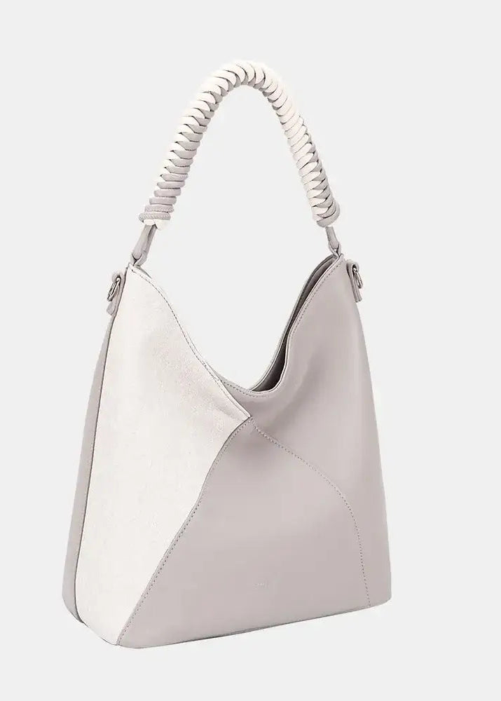David Jones Woven Handle PU Leather Shoulder Bag, Shoulder Bags, $ 48.00, A Moment Of Now™