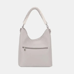 David Jones Woven Handle PU Leather Shoulder Bag, Shoulder Bags, $ 48.00, A Moment Of Now™