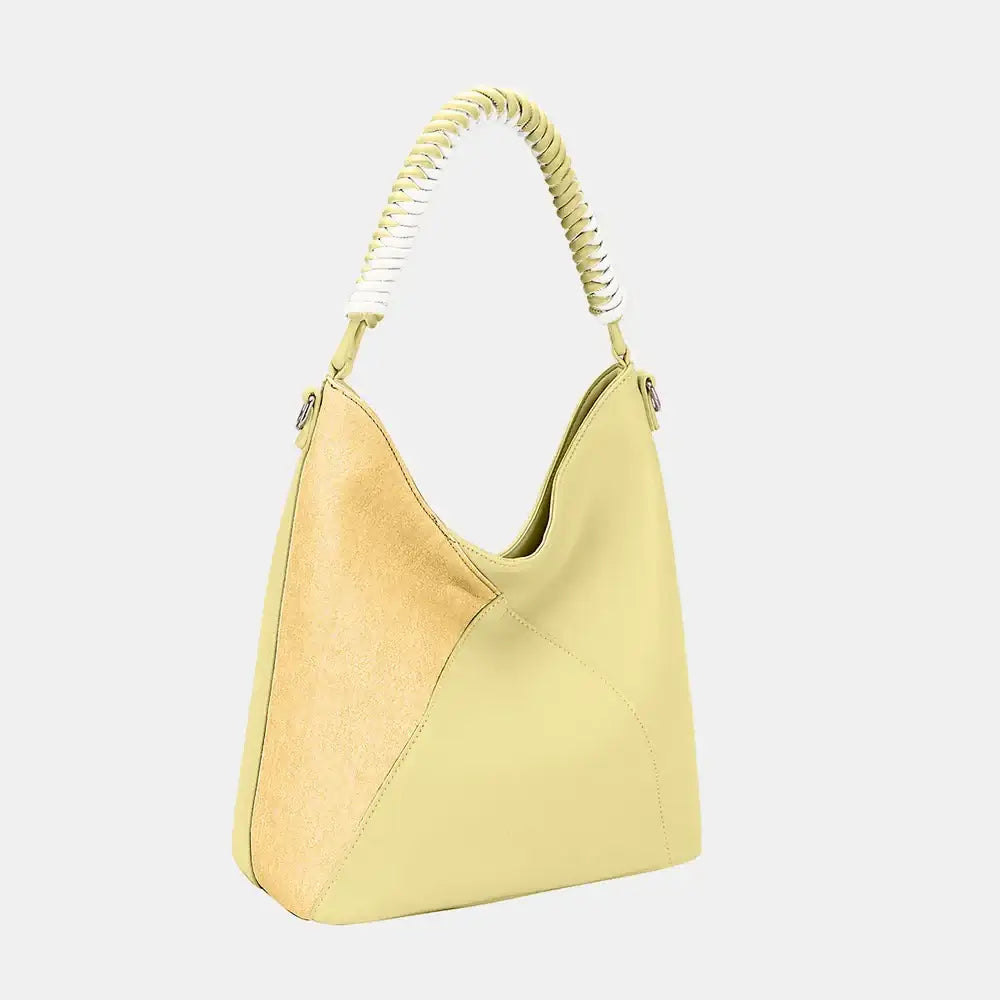 David Jones Woven Handle PU Leather Shoulder Bag, Shoulder Bags, $ 48.00, A Moment Of Now™