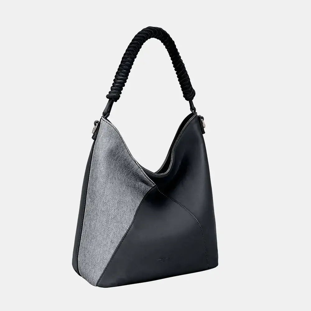 David Jones Woven Handle PU Leather Shoulder Bag, Shoulder Bags, $ 48.00, A Moment Of Now™