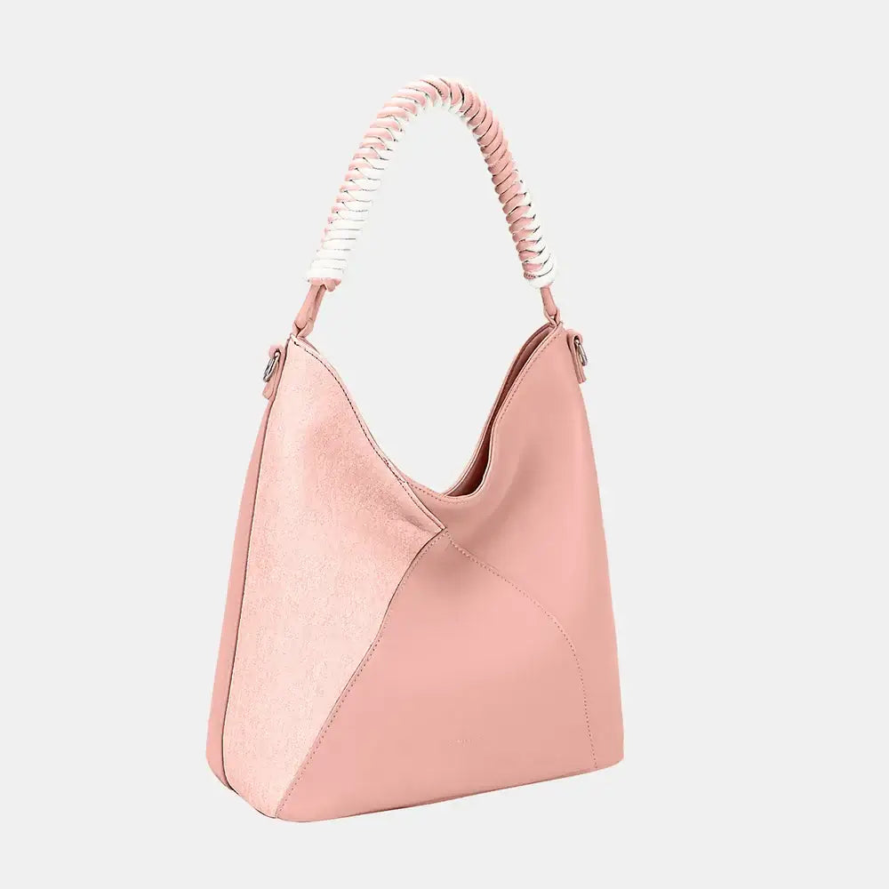 David Jones Woven Handle PU Leather Shoulder Bag, Shoulder Bags, $ 48.00, A Moment Of Now™