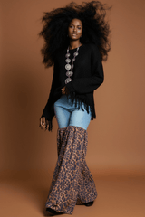 Distressed Denim Animal Print Palazzo Wide Leg Jeans, Jeans, $ 98.00, A Moment Of Now™