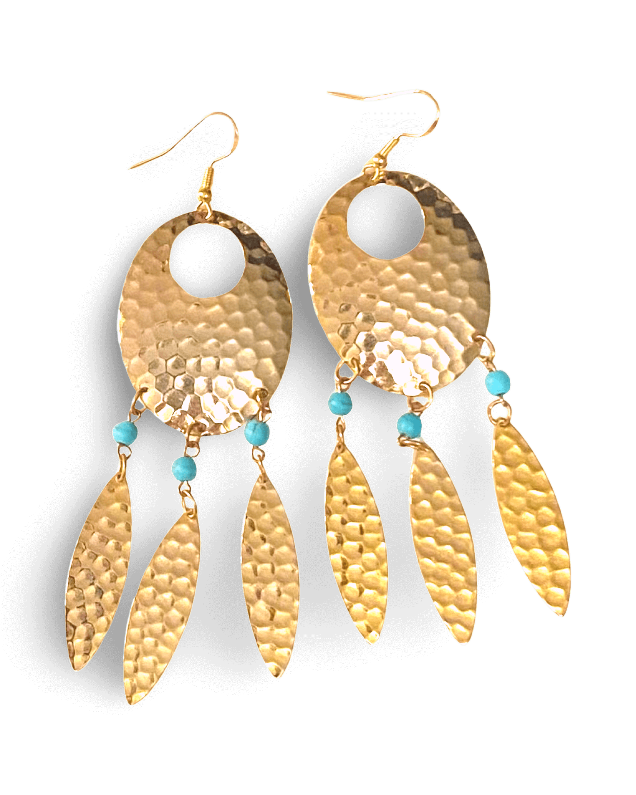 Dream Catcher Earrings with Turquoise & Feathers | Boho Jewelry, Earrings, $ 65.00, A Moment Of Now™