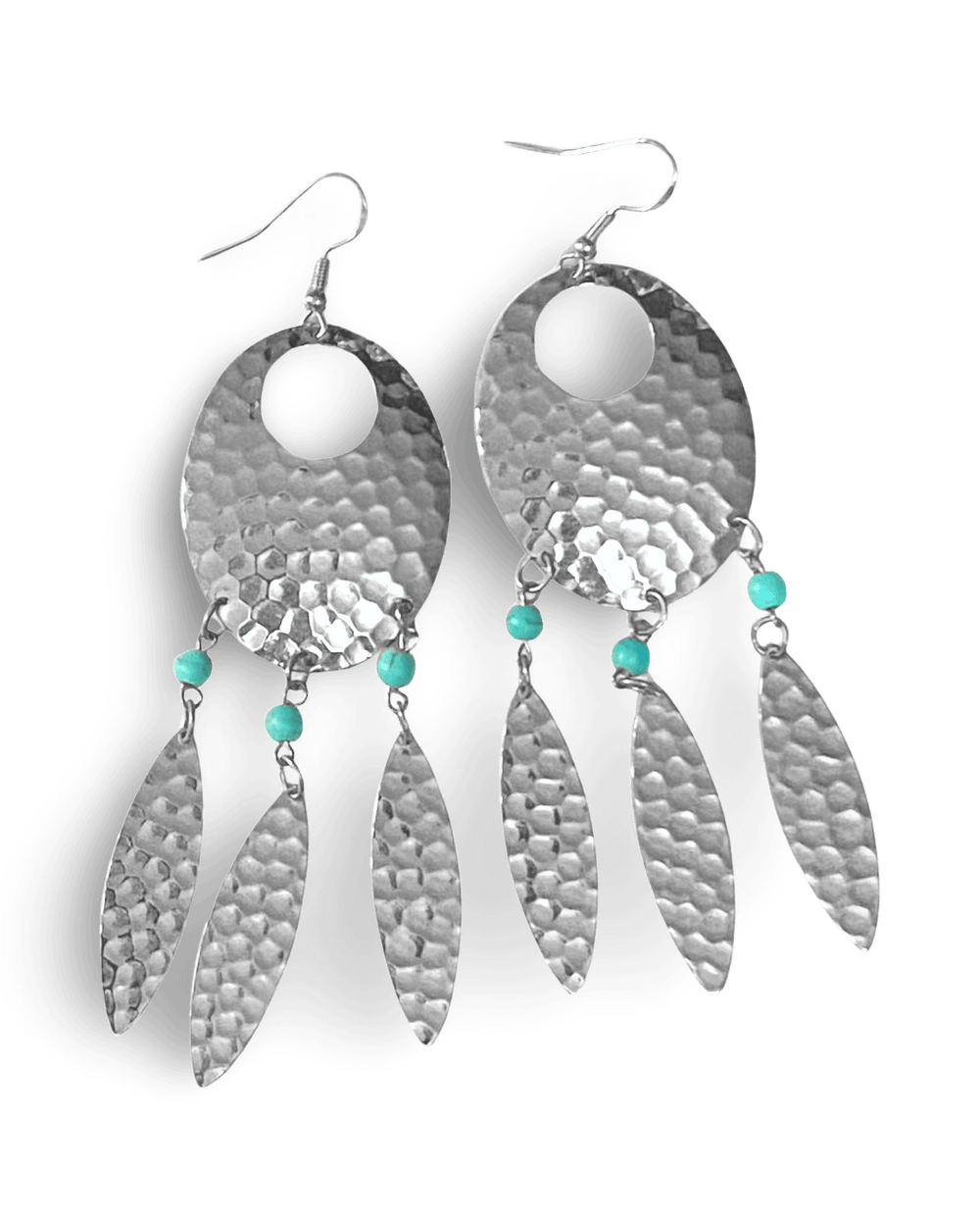 Dream Catcher Earrings with Turquoise & Feathers | Boho Jewelry, Earrings, $ 65.00, A Moment Of Now™