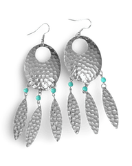 Dream Catcher Earrings with Turquoise & Feathers | Boho Jewelry, Earrings, $ 65.00, A Moment Of Now™