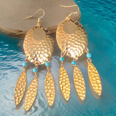 Dream Catcher Earrings with Turquoise & Feathers | Boho Jewelry, Earrings, $ 65.00, A Moment Of Now™