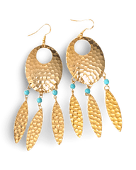 Dream Catcher Earrings with Turquoise & Feathers | Boho Jewelry, Earrings, $ 65.00, A Moment Of Now™